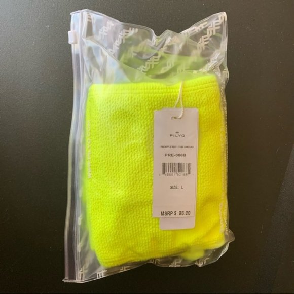 NWT PQ/Pilyq Revolve Pineapple Reef Bandeau Cheeky Bottom Bikini, Size Large - Picture 4 of 7